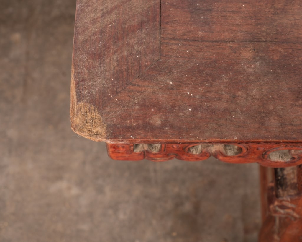 CHINESE ROSEWOOD CARVED BENCH - 6