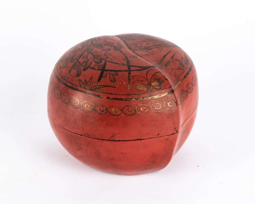 THREE ANTIQUE CHINESE RED LACQUERED RICE BUCKETS - 6
