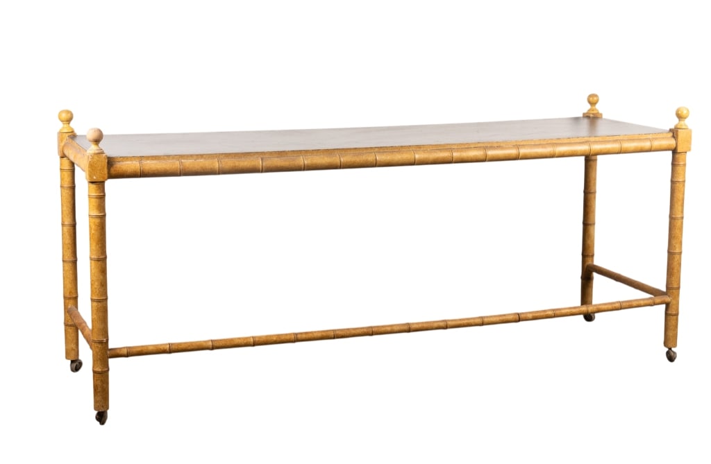 CONTEMPORARY FAUX BAMBOO CONSOLE TABLE (1 of 6)
