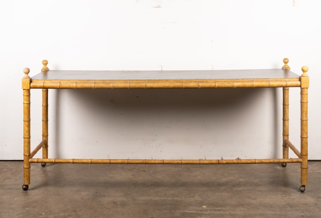 CONTEMPORARY FAUX BAMBOO CONSOLE TABLE - 2
