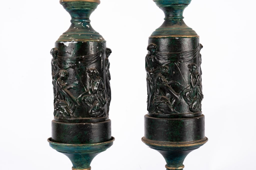 PAIR OF LEVITON FIGURAL METAL TABLE LAMPS - 2