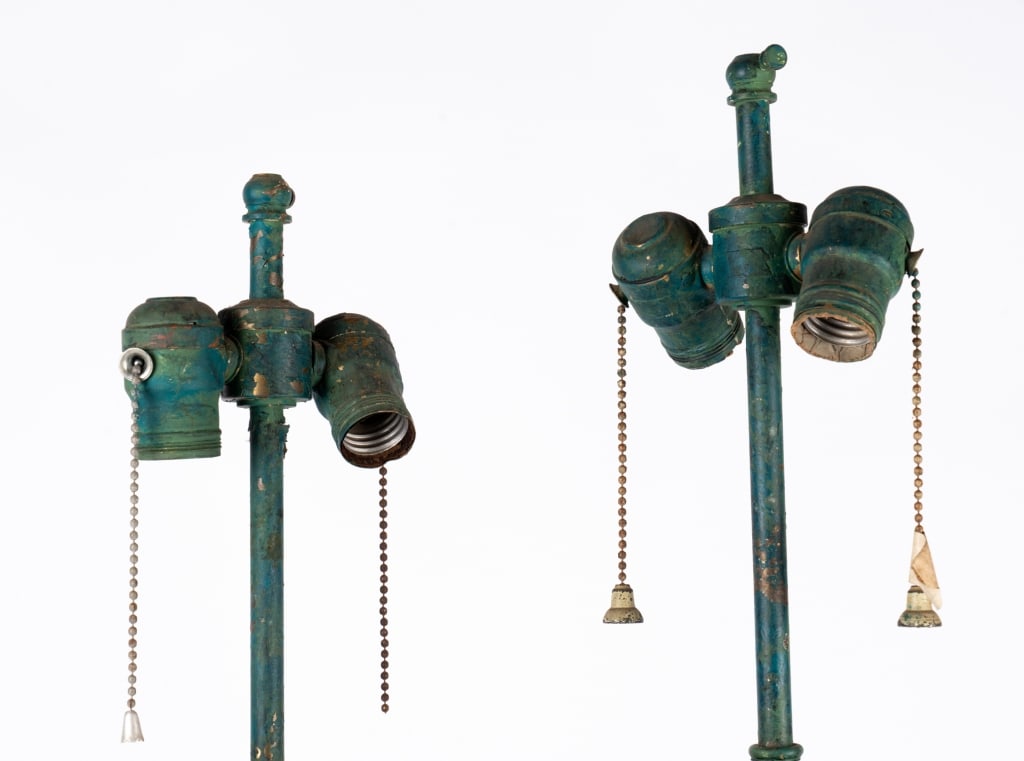 PAIR OF LEVITON FIGURAL METAL TABLE LAMPS - 4