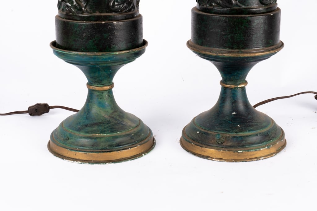 PAIR OF LEVITON FIGURAL METAL TABLE LAMPS - 5