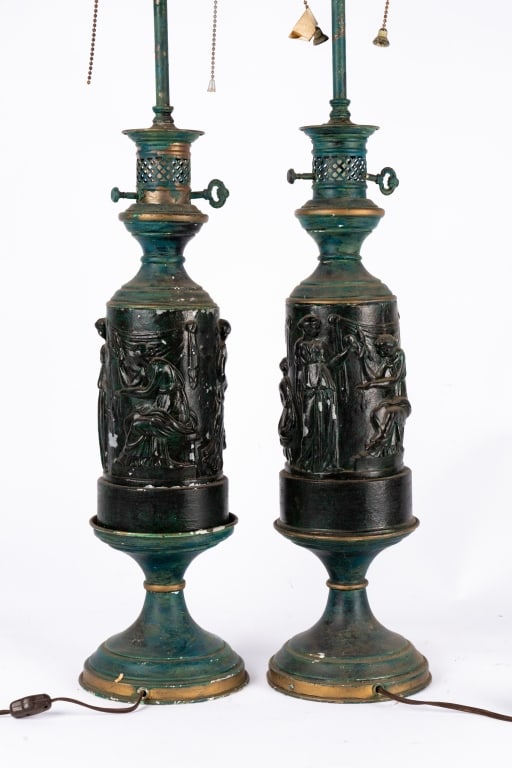 PAIR OF LEVITON FIGURAL METAL TABLE LAMPS - 6