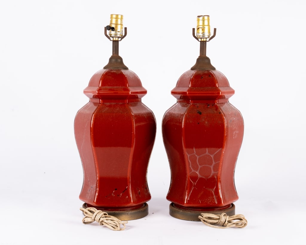 PAIR OF ASIAN INSPIRED MID-CENTURY TABLE LAMPS - 4