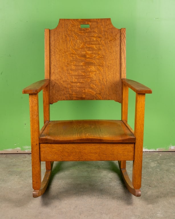 THE WISCONSIN CHAIR CO. ARTS & CRAFTS OAK ROCKING - 2