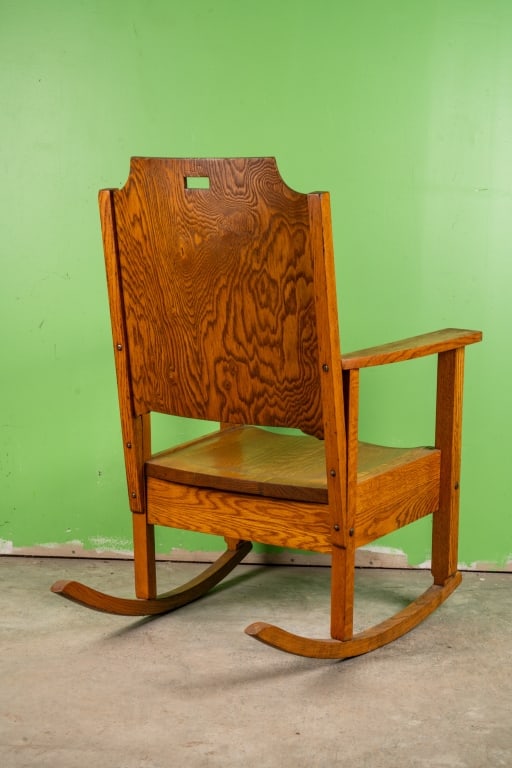 THE WISCONSIN CHAIR CO. ARTS & CRAFTS OAK ROCKING - 6