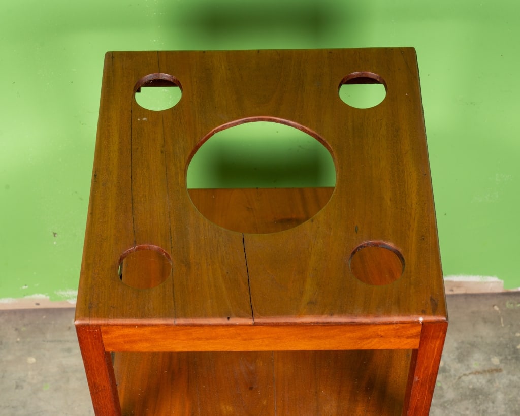 ANTIQUE MAHOGANY BEDSIDE TABLE - 12