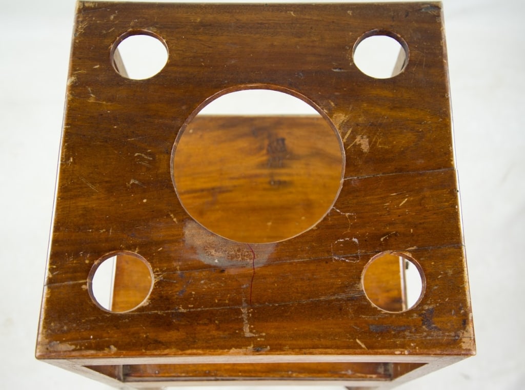 ANTIQUE MAHOGANY BEDSIDE TABLE - 3
