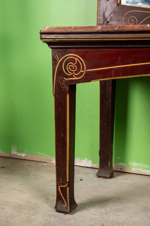 ART NOUVEAU STYLE CONSOLE TABLE WITH MIRROR - 5