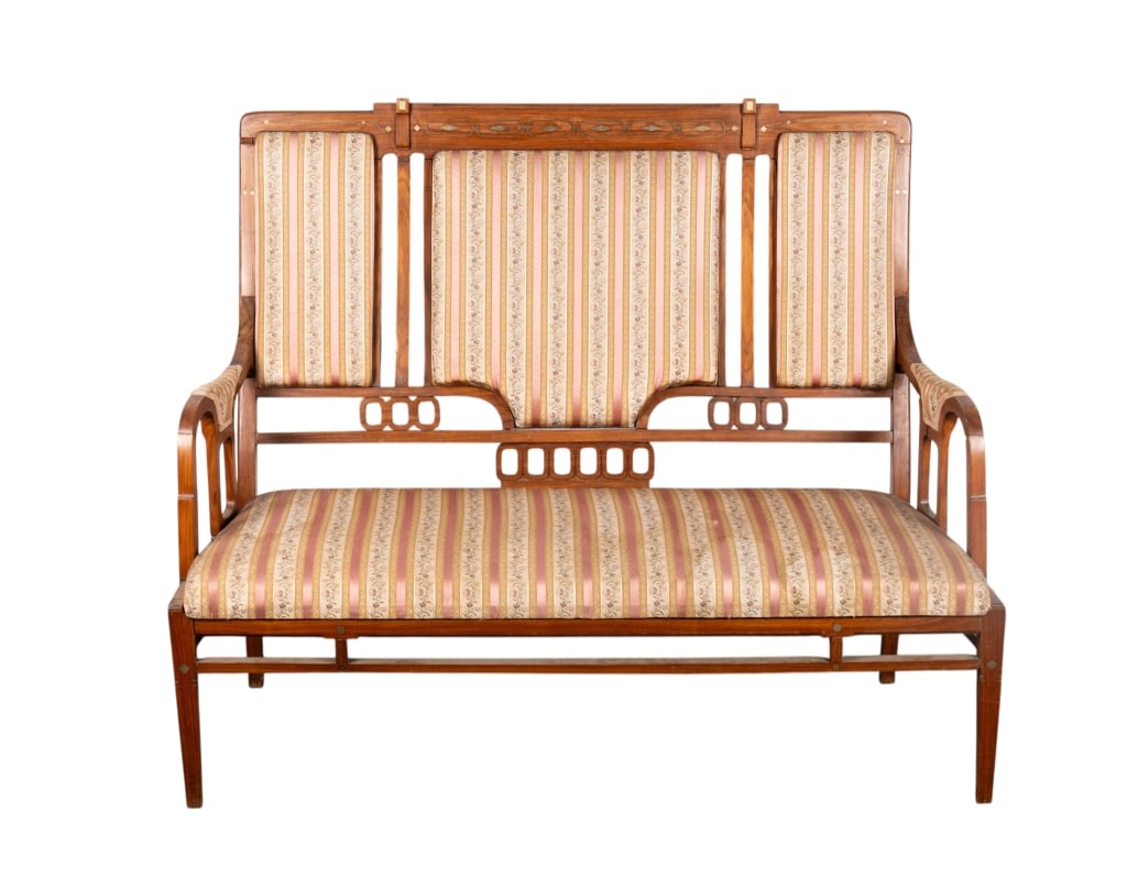 ART NOUVEAU STYLE INLAID SETTEE (1 of 7)