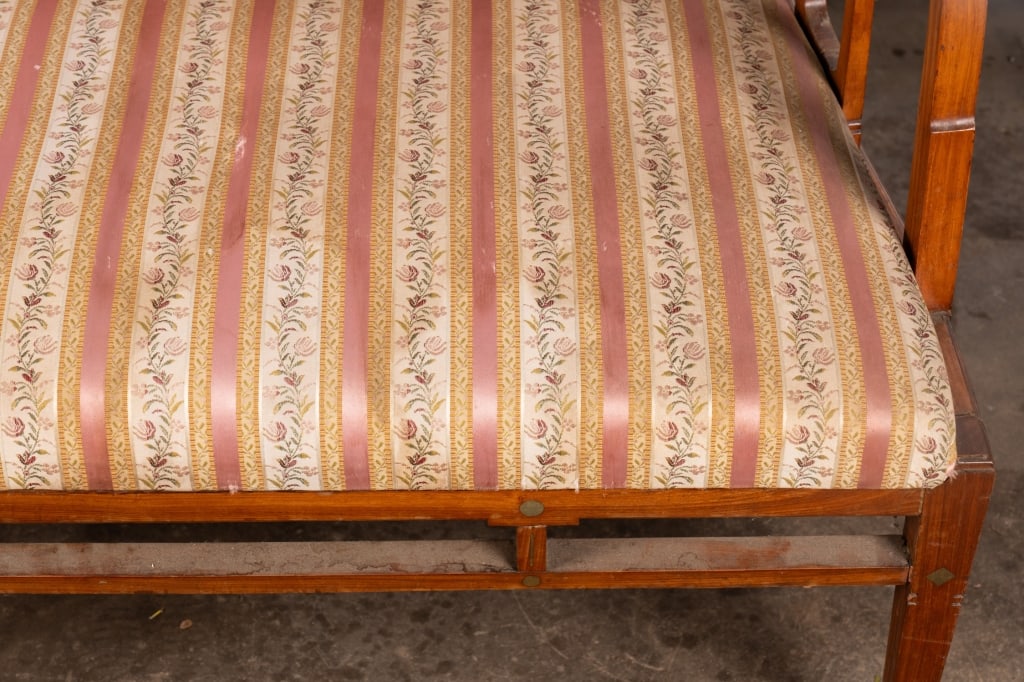 ART NOUVEAU STYLE INLAID SETTEE - 5