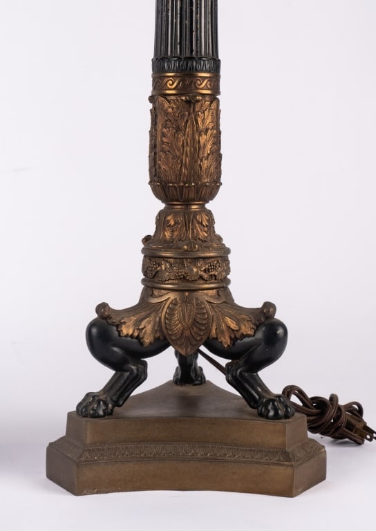 PAIR OF FRENCH EMPIRE CANDLESTICK TABLE LAMPS - 4