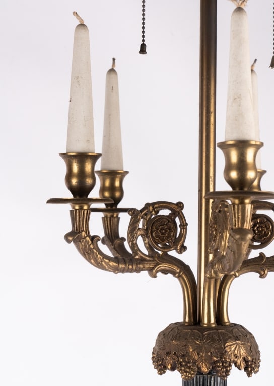 PAIR OF FRENCH EMPIRE CANDLESTICK TABLE LAMPS - 5