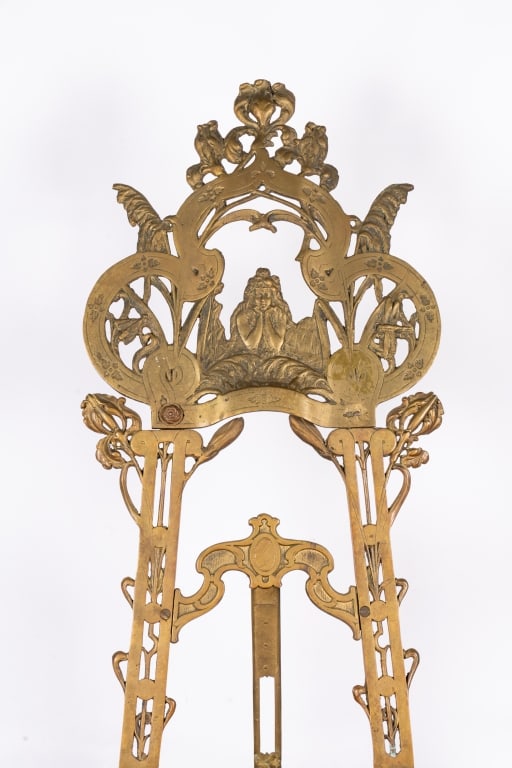 ART NOUVEAU STYLE BRASS EASEL - 3