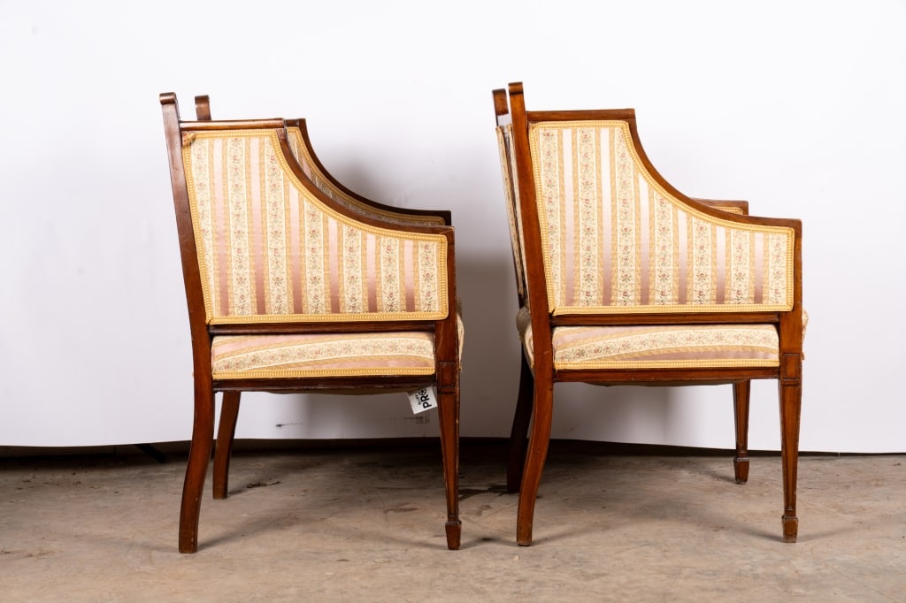 TWO PAIRS OF EDWARDIAN STYLE CARVED CHAIRS - 3
