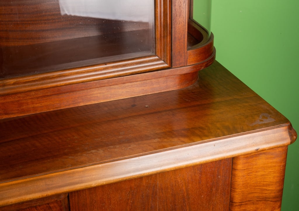 GERMAN 1920S ART DECO BURL WALNUT BUFFET - 10