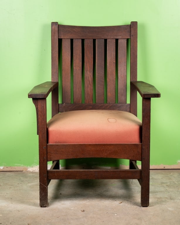 L & JG STICKLEY ARTS & CRAFTS ARMCHAIR - 2
