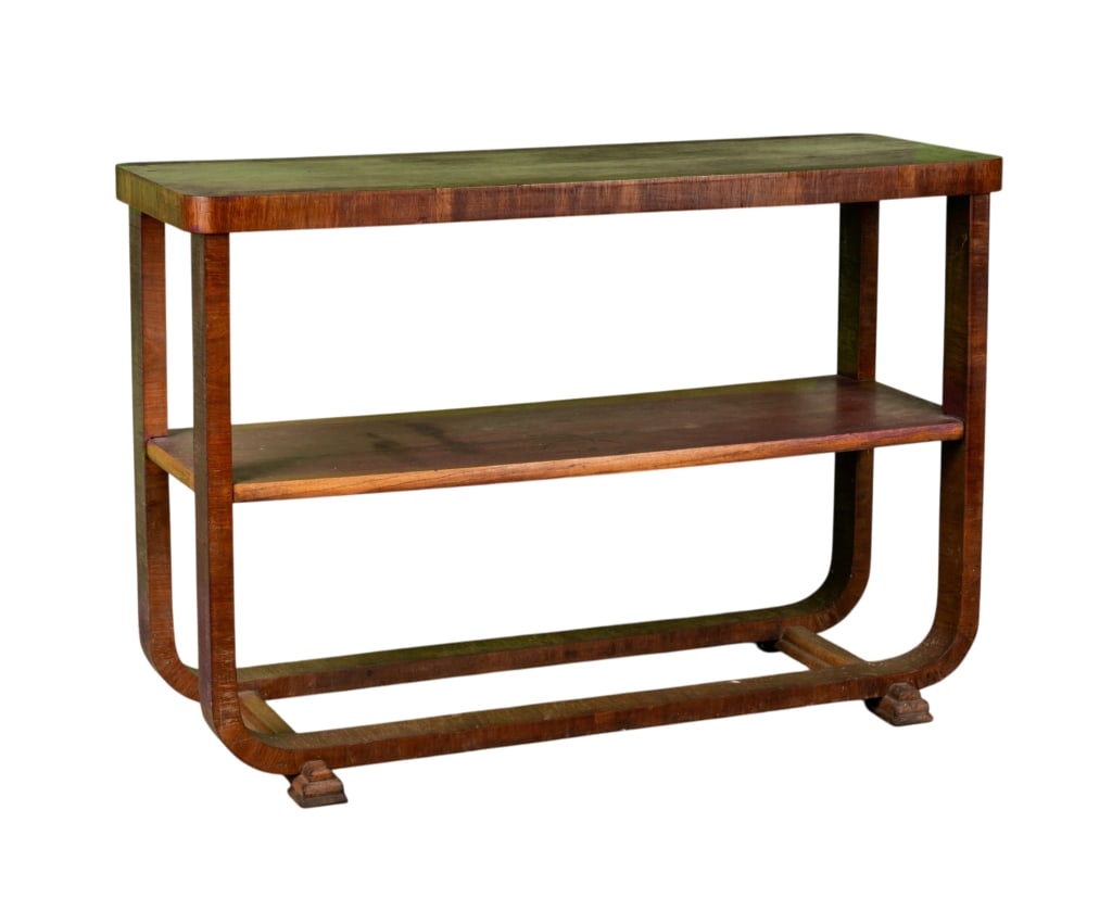 ART DECO STYLE BURLWOOD CONSOLE TABLE (1 of 8)