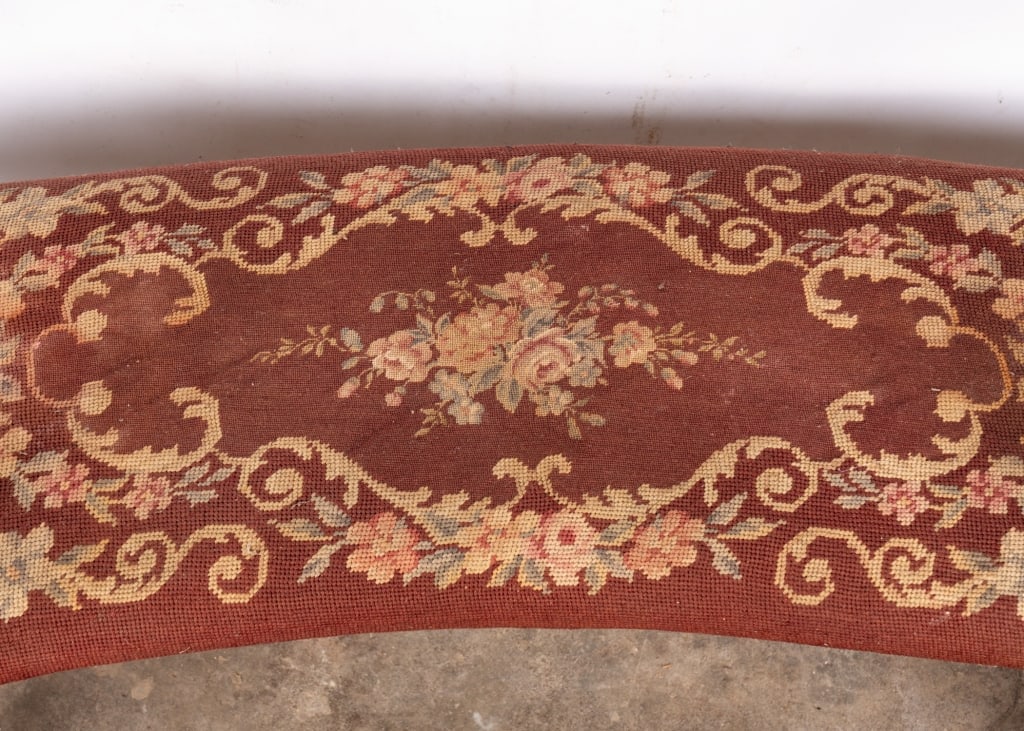 VICTORIAN BRASS NEEDLEPOINT BENCH - 5