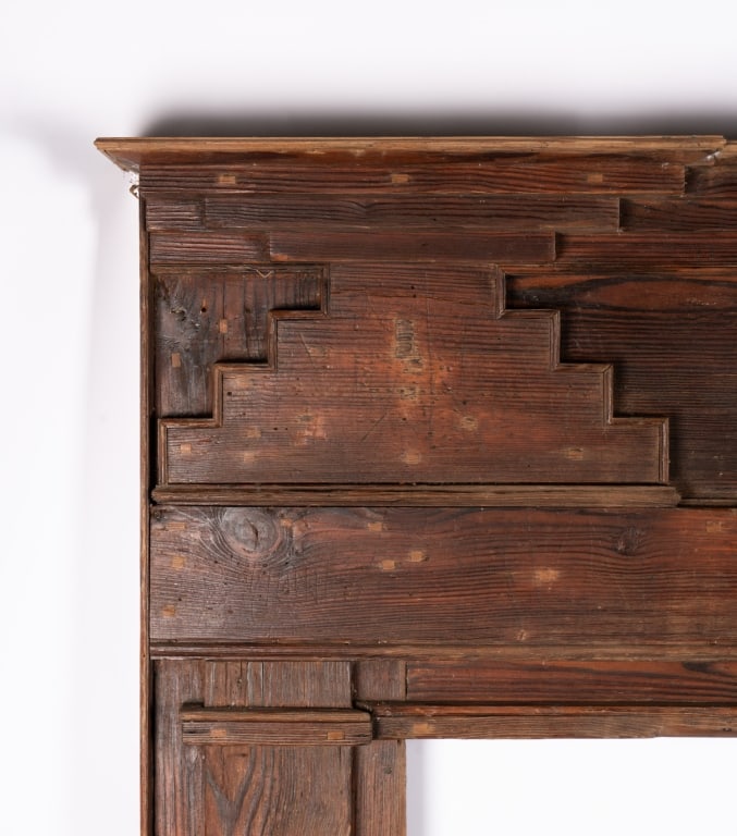 ARTS & CRAFTS HARD PINE FIREPLACE SURROUND - 3