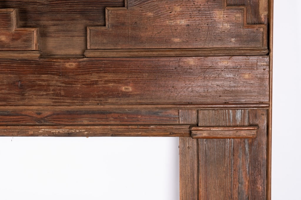 ARTS & CRAFTS HARD PINE FIREPLACE SURROUND - 4