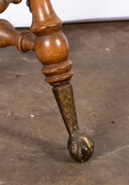 19TH CENTURY MAHOGANY BALL & CLAW FOOT PIANO STOOL - 5