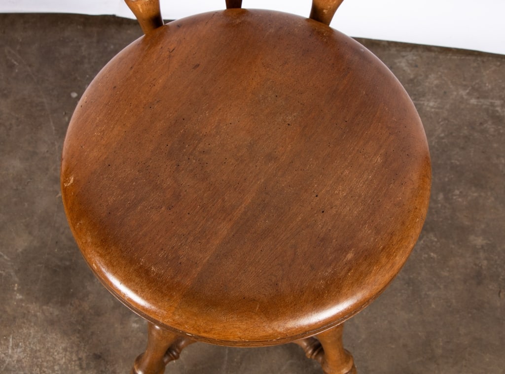 19TH CENTURY MAHOGANY BALL & CLAW FOOT PIANO STOOL - 7