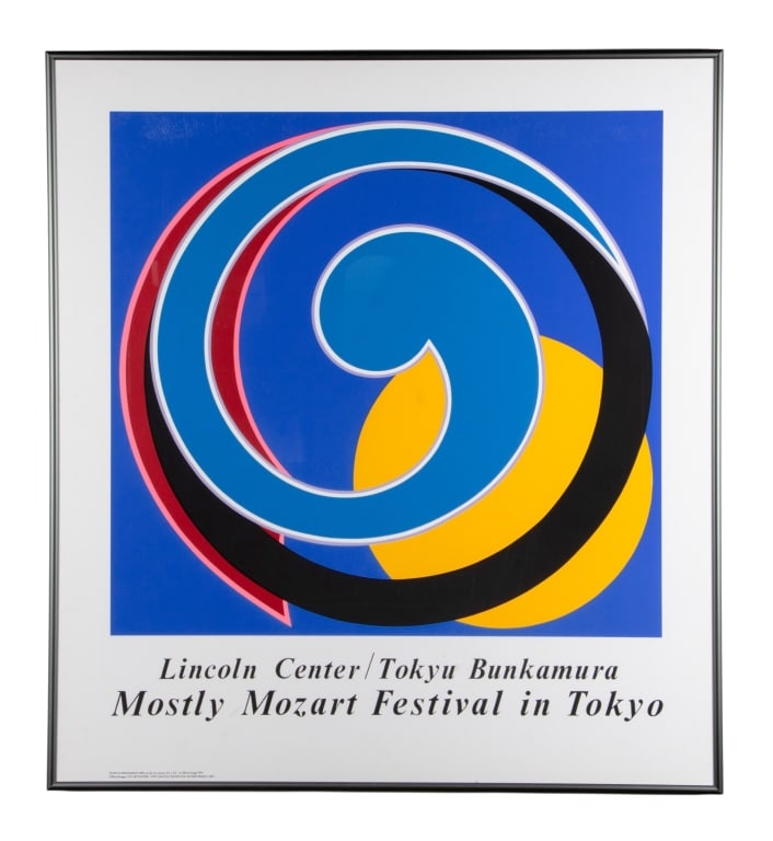 LINCOLN CENTER EXHIBITION POSTER: Lincoln center exhibition poster. Approximate dimensions: h. 44", w. 40.5", d. 1.5" Disclaimer: Participating bidders must have a credit card on file with LiveAuctioneers in order for their bidding re