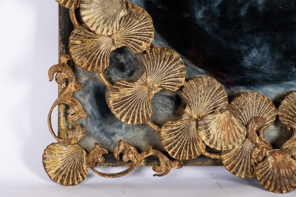 CONTEMPORARY METAL SHELL MOTIF WALL MIRROR - 2
