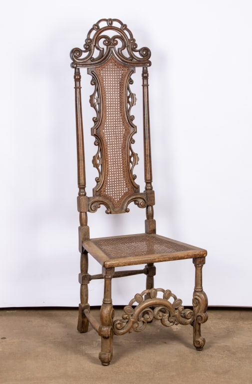 PAIR OF RENAISSANCE REVIVAL HIGH BACK CANE CHAIRS - 5