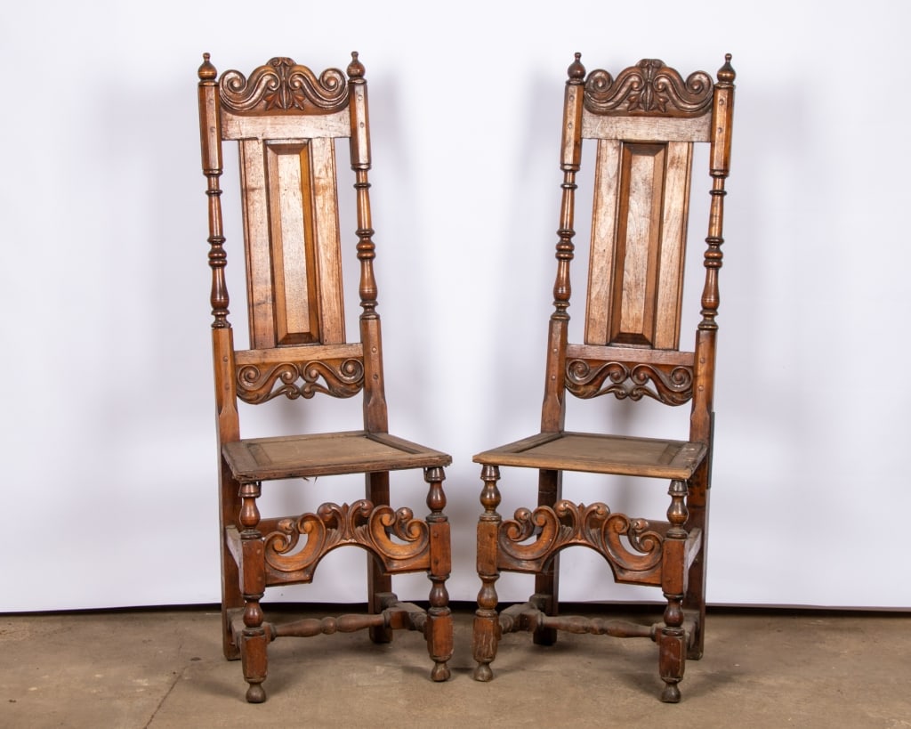 PAIR OF RENAISSANCE REVIVAL HIGH BACK CHAIRS - 2