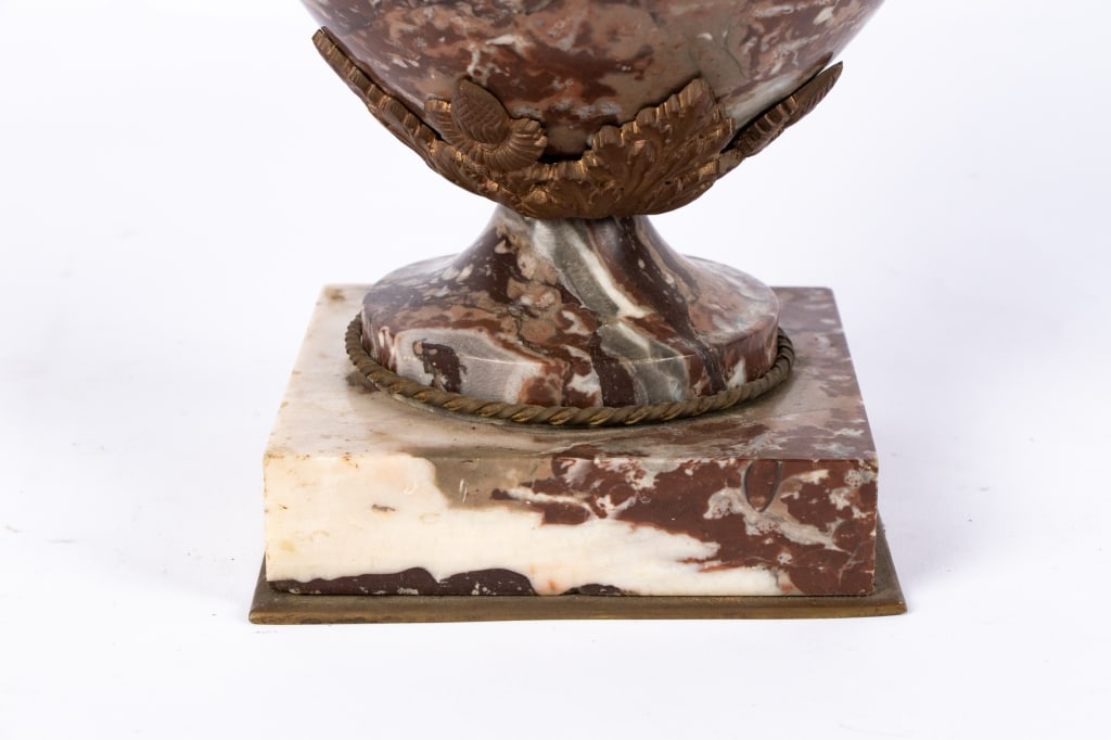 ITALIAN MARBLE & BRONZE URN - 4