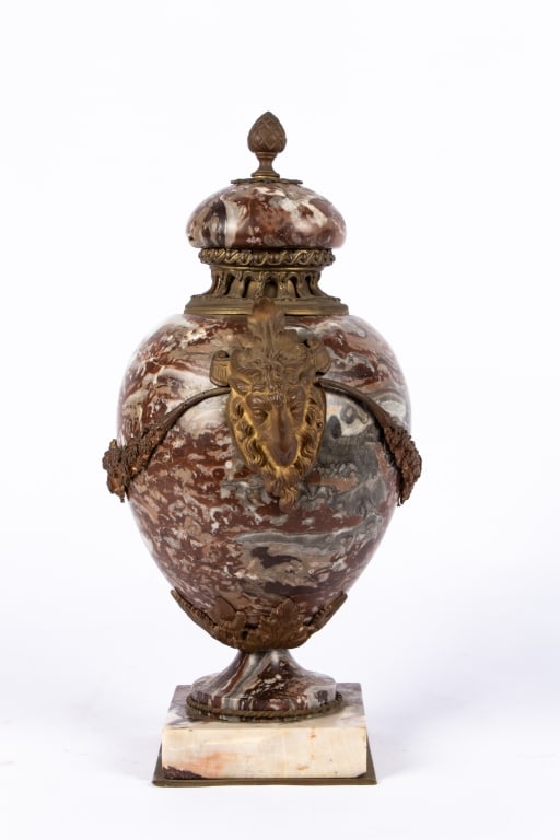 ITALIAN MARBLE & BRONZE URN - 5