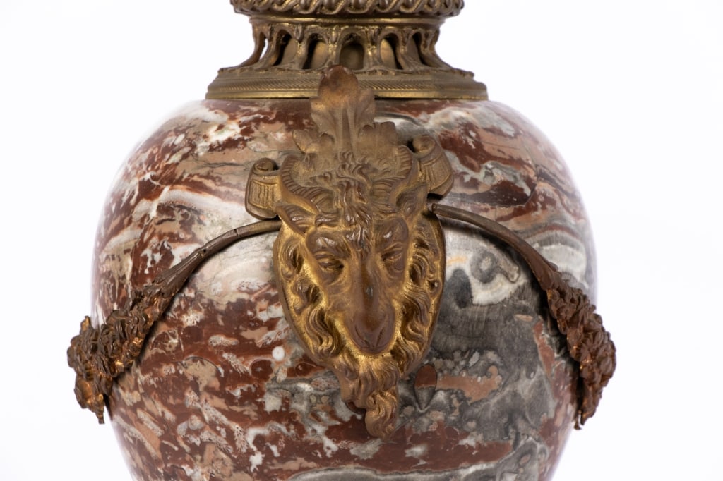 ITALIAN MARBLE & BRONZE URN - 6
