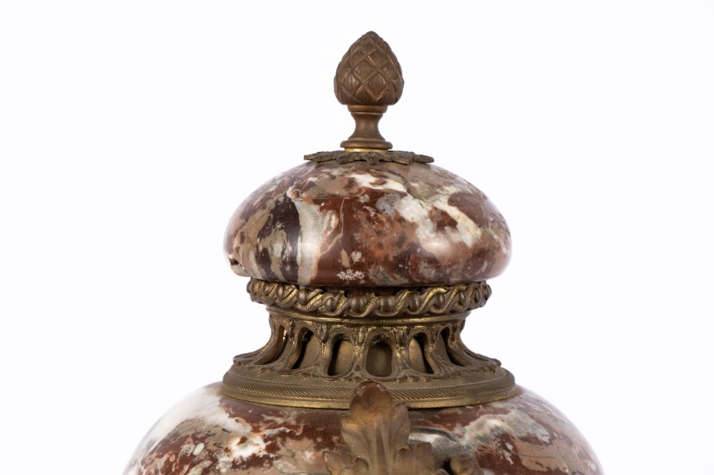 ITALIAN MARBLE & BRONZE URN - 7