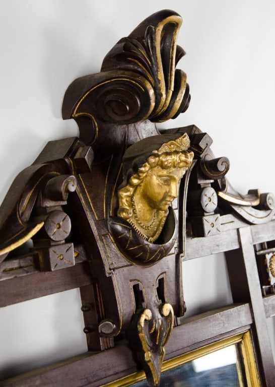 AESTHETIC MOVEMENT WOOD FIGURAL MIRROR - 10