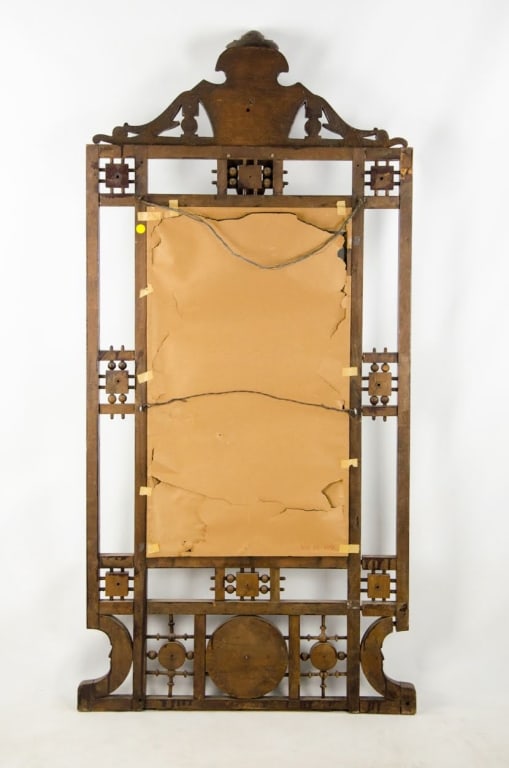 AESTHETIC MOVEMENT WOOD FIGURAL MIRROR - 13