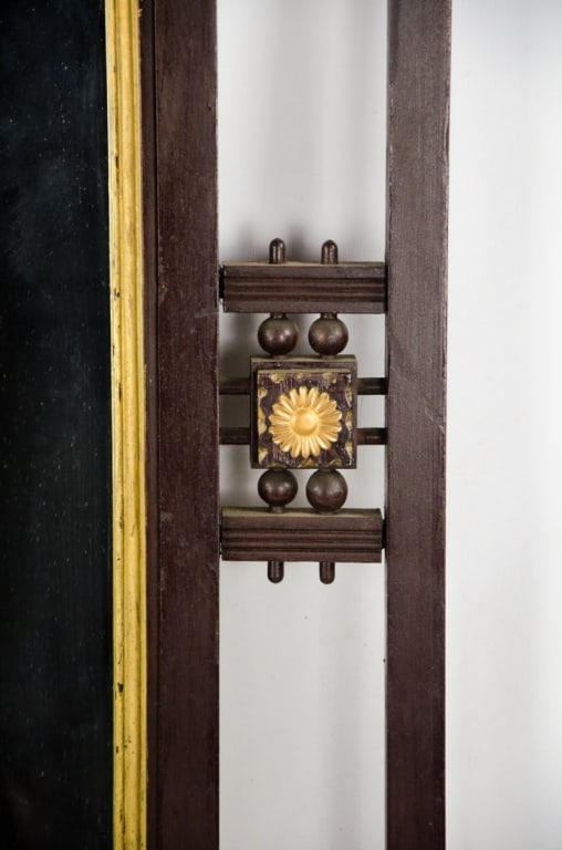 AESTHETIC MOVEMENT WOOD FIGURAL MIRROR - 4