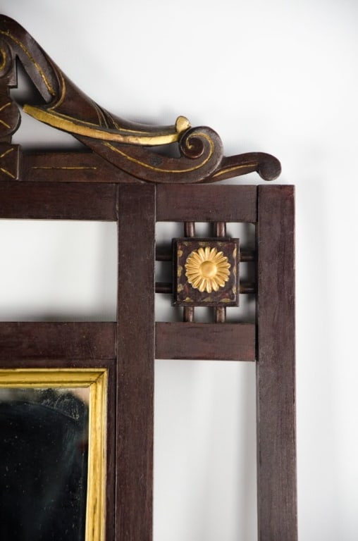 AESTHETIC MOVEMENT WOOD FIGURAL MIRROR - 5