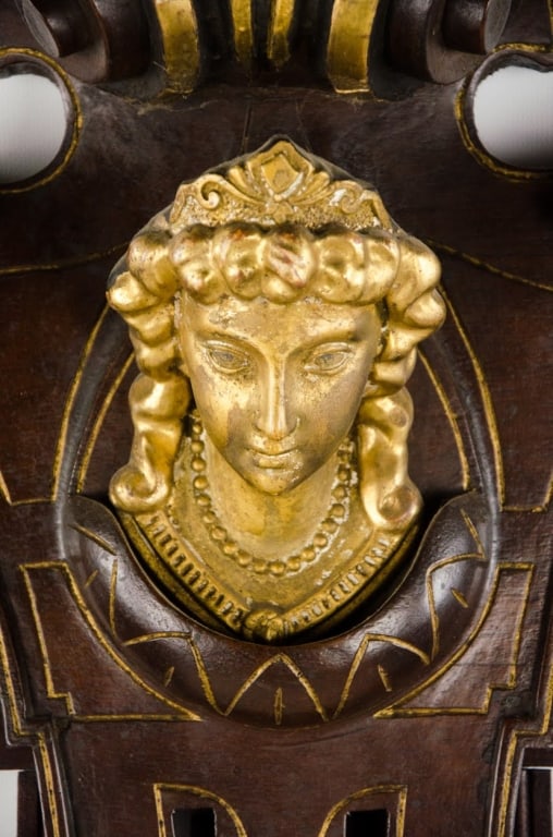 AESTHETIC MOVEMENT WOOD FIGURAL MIRROR - 9