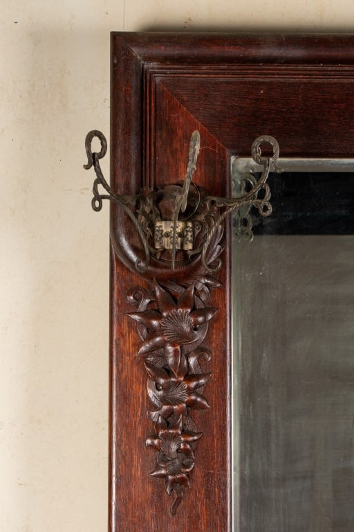 ART NOUVEAU STYLE OAK HALL BENCH - 3