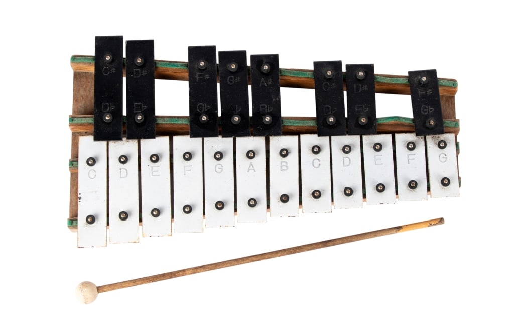 VINTAGE JAPANESE RHYTHM BAND INC XYLOPHONE: Vintage Japanese Rhythm Band Inc. xylophone. Approximate dimensions: Disclaimer: Participating bidders must have a credit card on file with LiveAuctioneers in order for their bidding registration to b