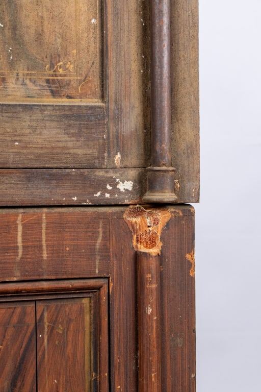 ANTIQUE WIESE & COMPANY IRON & WOOD LOCKED SAFE - 6