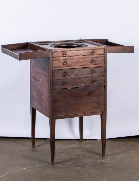 ANTIQUE FEDERAL STYLE MAHOGANY WASHSTAND - 3
