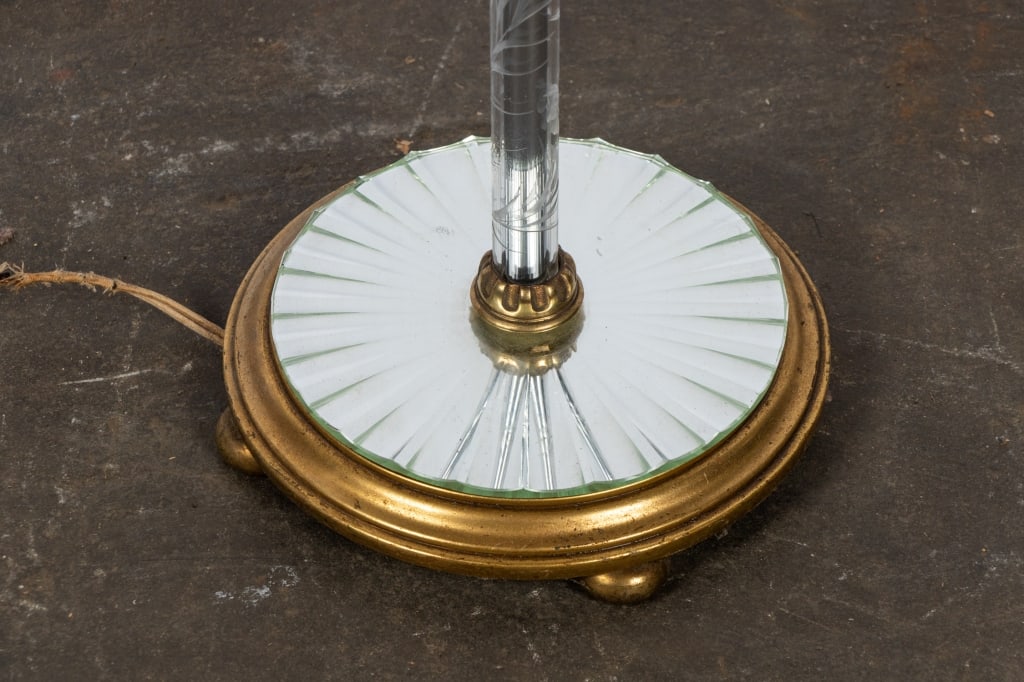 20TH CENTURY ETCHED GLASS FLOOR LAMP - 2