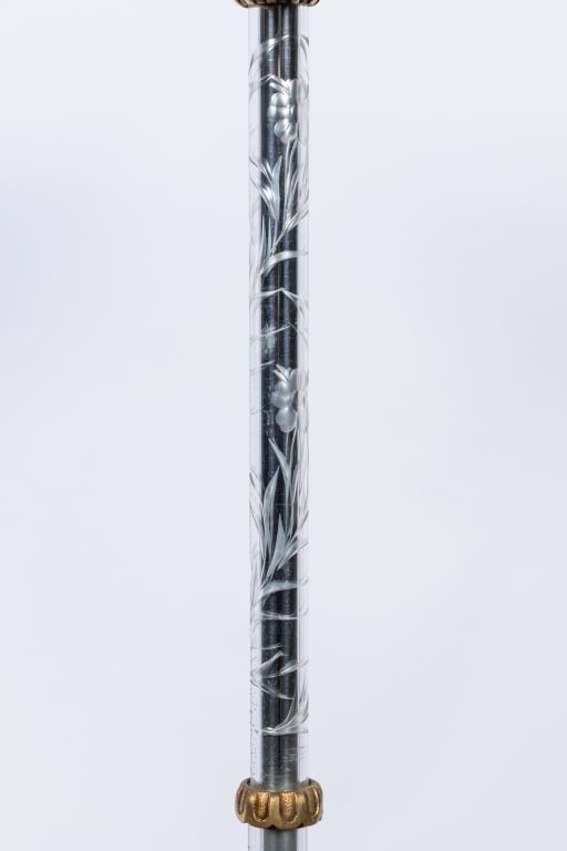 20TH CENTURY ETCHED GLASS FLOOR LAMP - 3