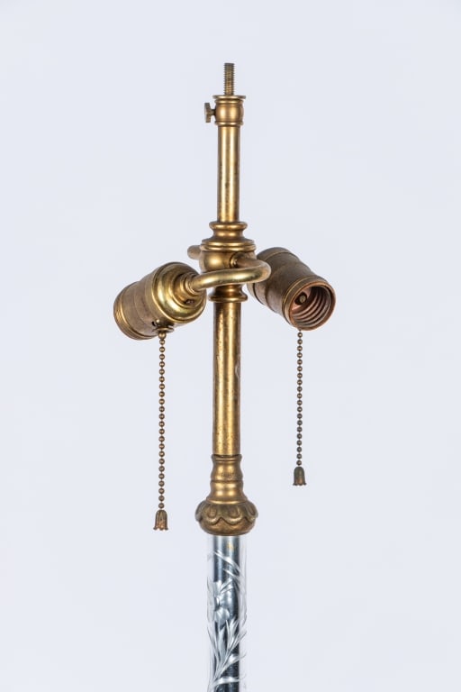 20TH CENTURY ETCHED GLASS FLOOR LAMP - 4