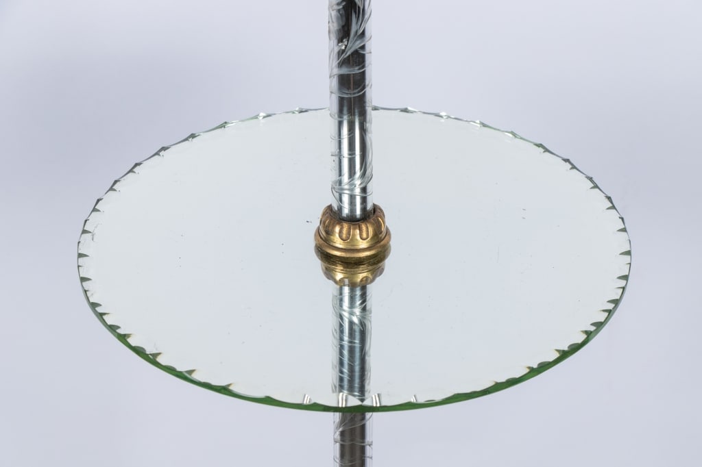 20TH CENTURY ETCHED GLASS FLOOR LAMP - 6
