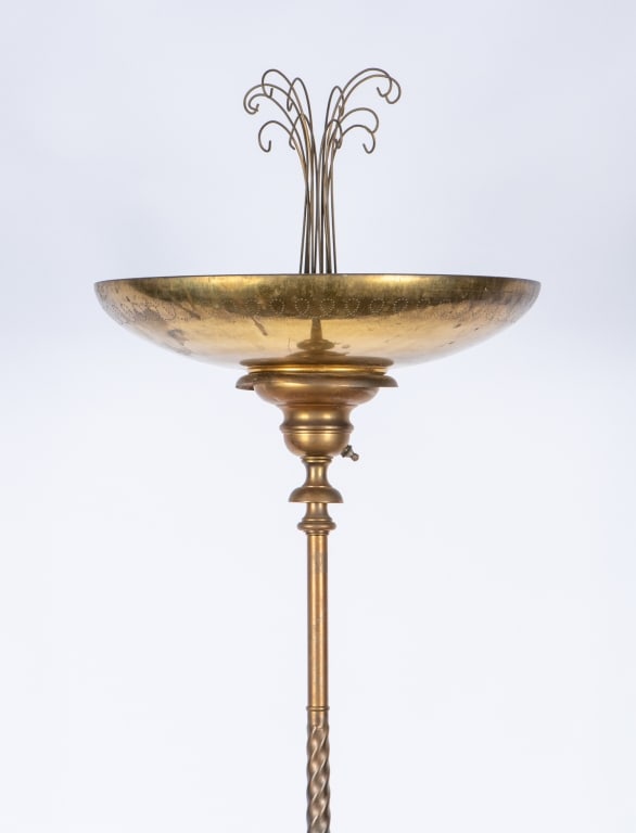 MID-CENTURY PIERCED BRASS FLOOR LAMP - 2